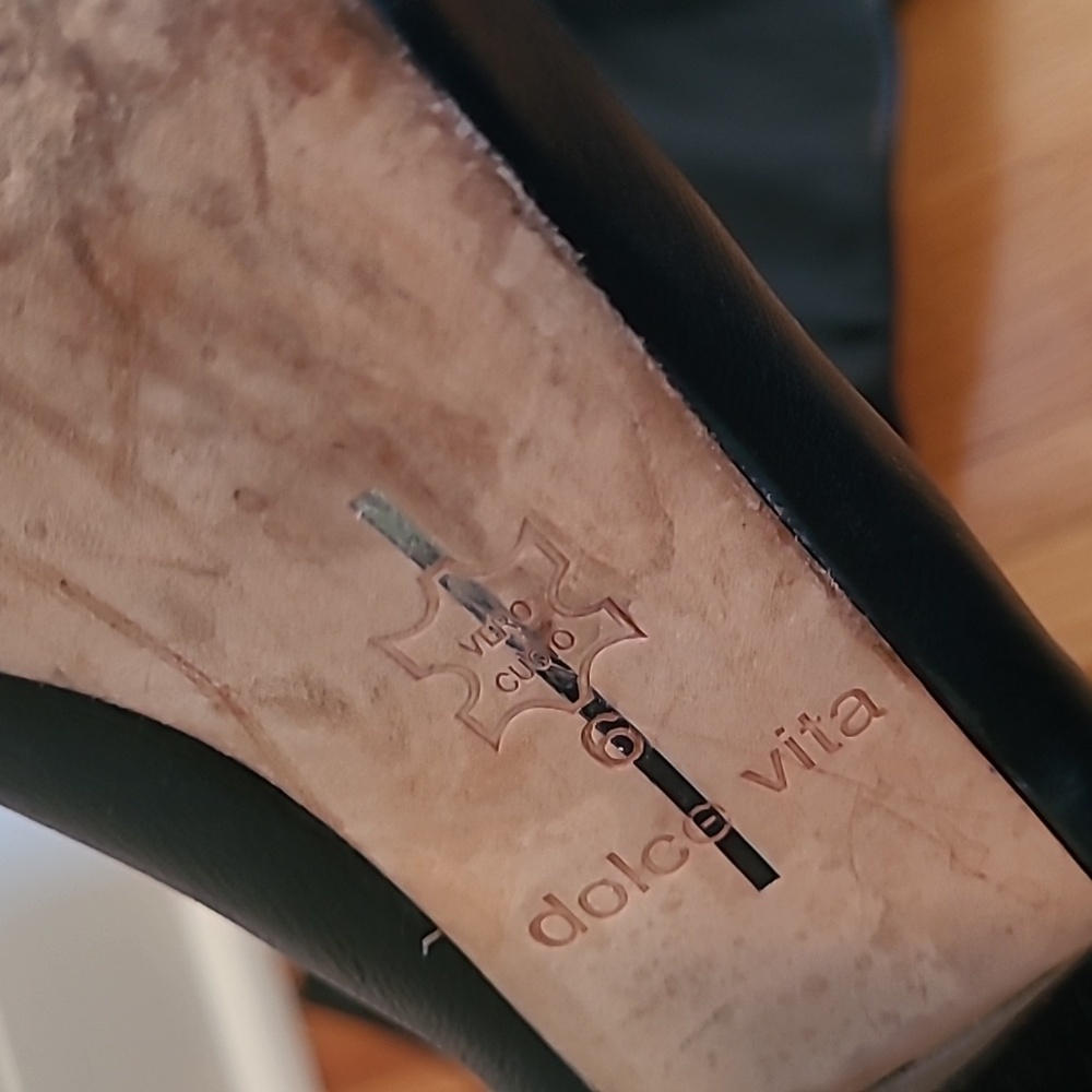 Dolce Vita Black Leather Knee Hi Boots Y2K - Picture 9 of 10